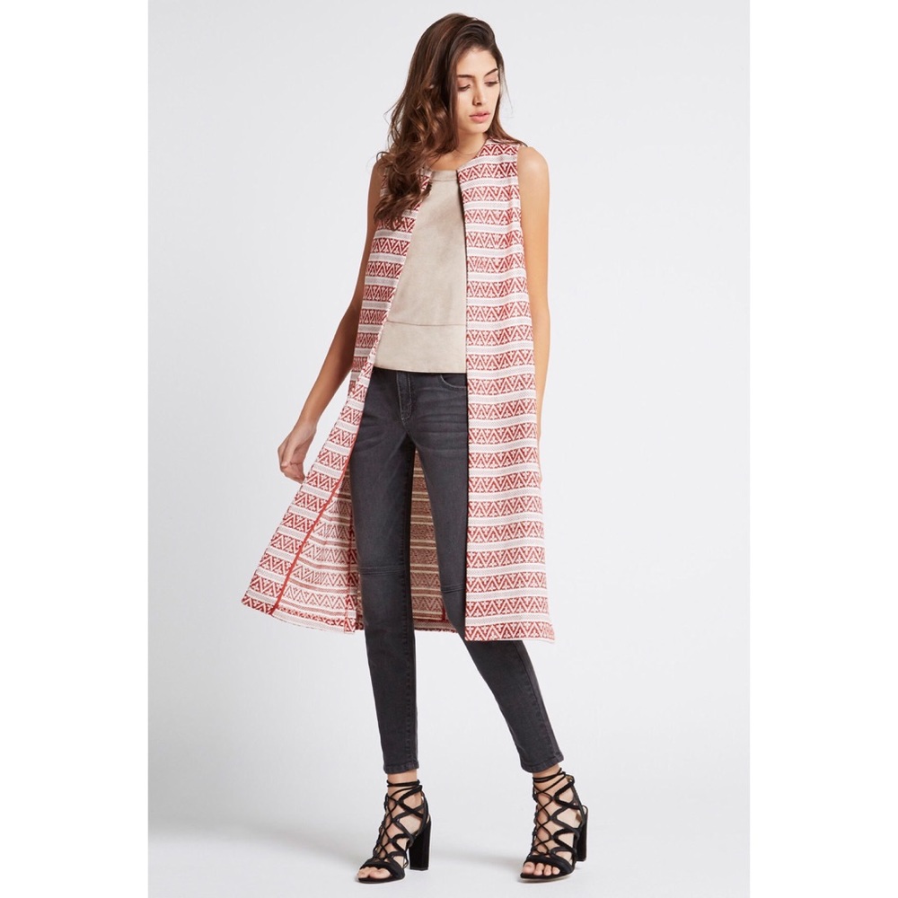 Patterned Long Vest